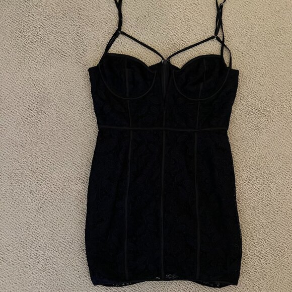 For Love And Lemons Black Lace Mini Dress - Picture 3 of 6